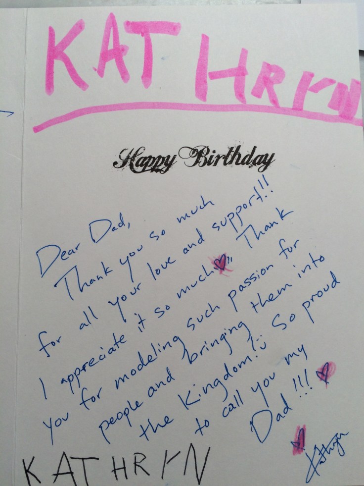 A daughter's Birthday card.