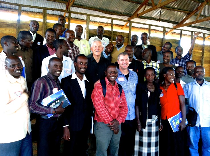 Dr. Linus Morris and Phil Graf pictured with trainees at a GTN conference in Rukungiri, Uganda.